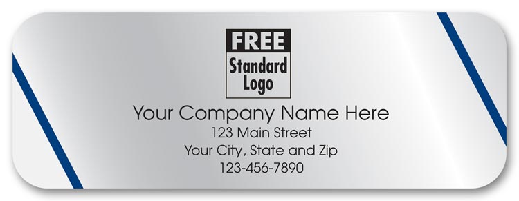 58118 Rectangular Label on Silver...