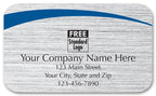 58120 Rectangular Label on Brushed Silver Poly w/BLUE Arc 2 1/2 x 1 1/2"