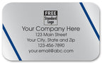 58121 Rectangular Label on Silver Poly w/Blue Lines 2 1/2 x 1 1/2"