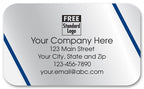58125 Rectangular Label on Silver Foil w/Blue Lines 2 1/2 x 1 1/2"
