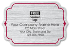 58129 Bracket Label on Brushed Silver Poly w/Red Trim 3 x 2"