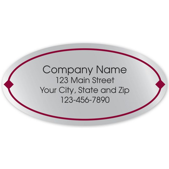 58147 Oval Label on Silver...