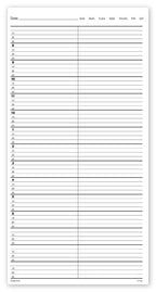 5819 Appointment List-2 Column 15 Min 8 am - 6:45pm 5 5/8 x 11"