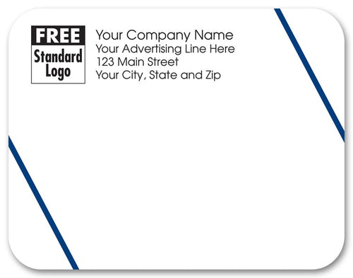 58232 Rectangular Mailing Label w/Double Blue Angled Lines 5 x 3 7/8"