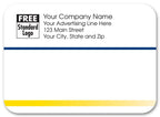 58255 Rectangular Mailing Label w/Navy and Yellow Stripes 3 7/8 x 2 13/16"