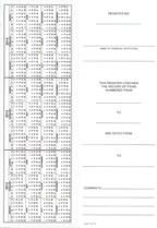 59004N Traveller Registers 8 5/8 x 3" Front