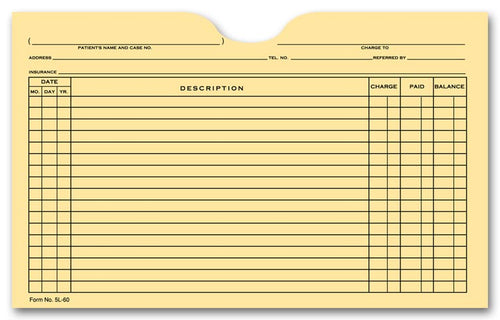 5L60 Printed Card File Pocket Single Column Buff 5 1/8 x 8 1/8"