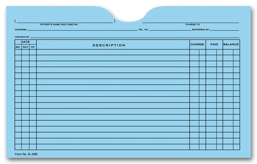 5L60B Printed Card File Pocket Single Column Blue 5 1/8 x 8 1/8"