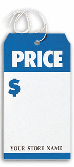 6042 Price Tags Large Blue/White 3 1/2 x 6 1/2"