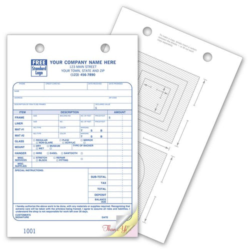 615 Picture Framing Register Forms Large Classic 5 1/2 x 8 1/2"