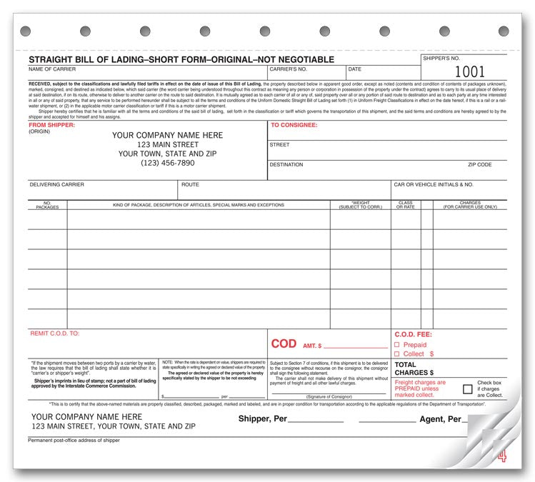 6205 Bills of Lading Small...