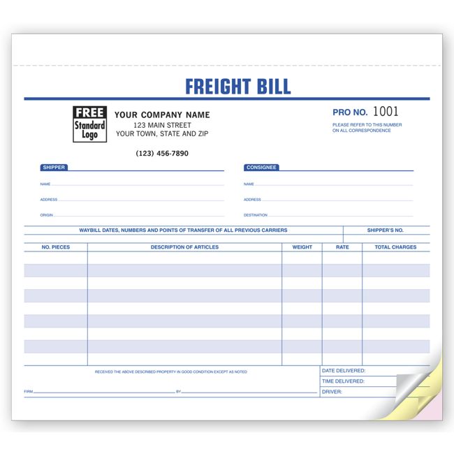 6207 Freight Bills 8 1/2...