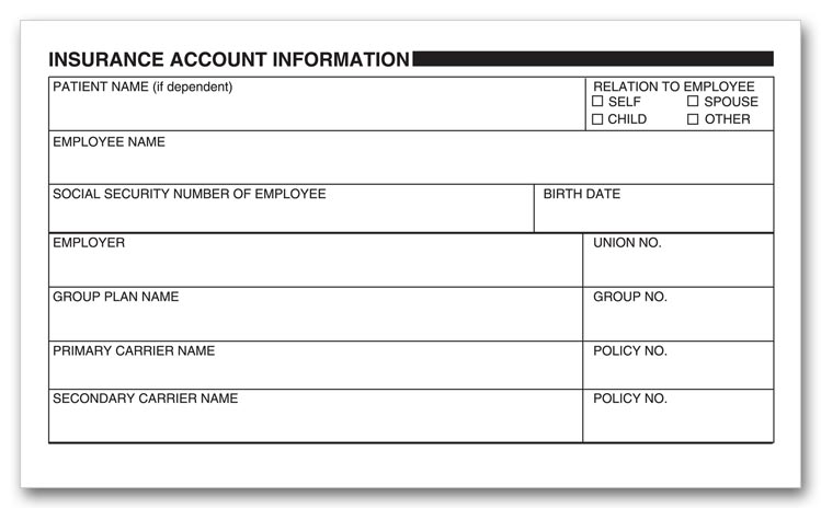 6250 Patient Insurance Account Information...