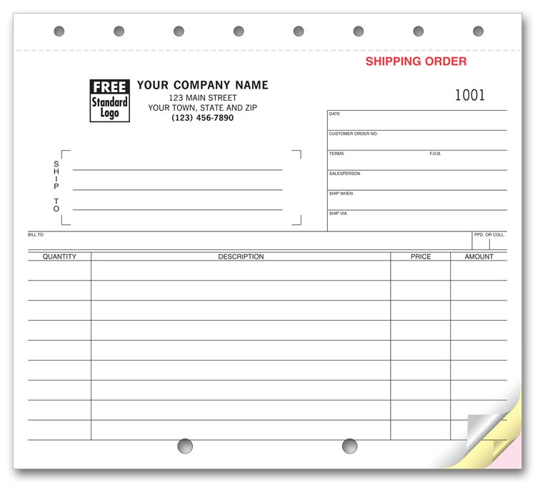 6450 Shipping Orders 8 1/2...
