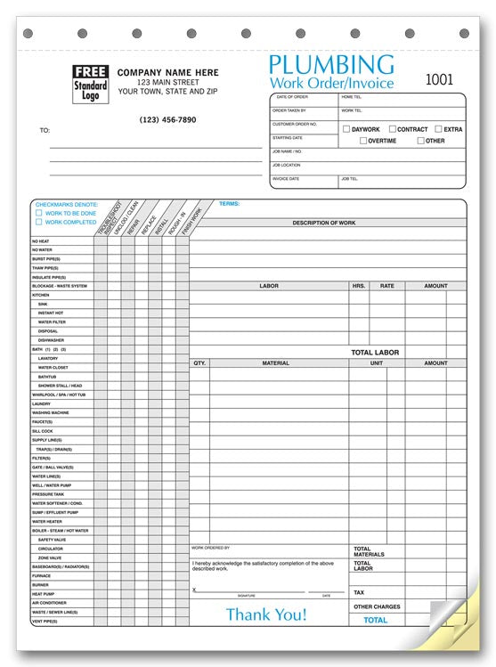 6540 Plumbing Invoice with Checklist...