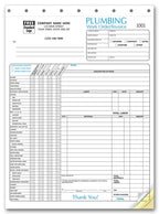 6540 Plumbing Invoice with Checklist 8 1/2 x 11"