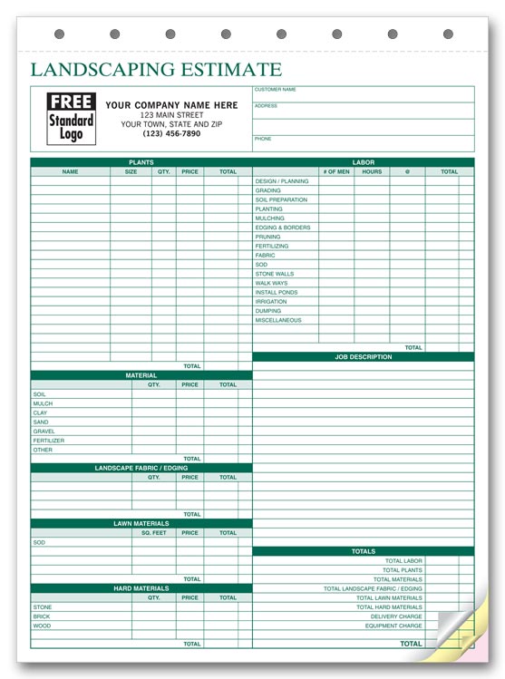 6571 Landscape Bid Landscaping Estimate...