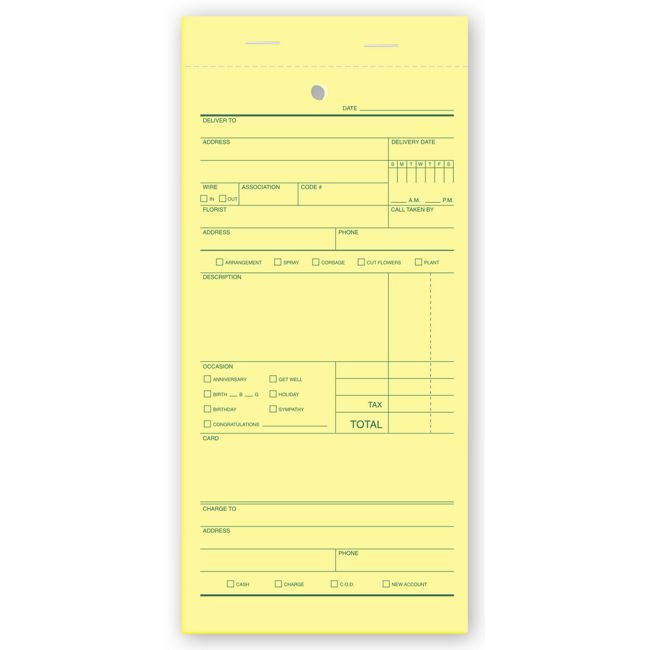 671 Florist Sales Order Forms...
