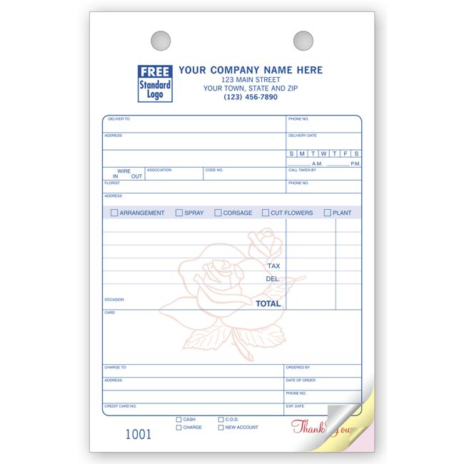 672 Florist Register Forms Large...