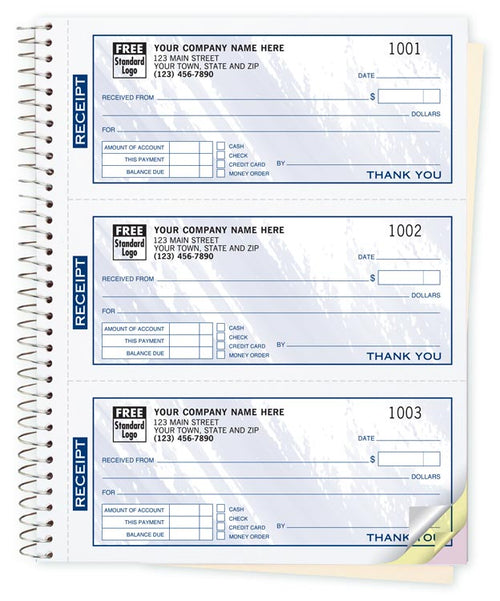 693T Cash Receipt Books Colors Design 3 To Page 6 3/4 x 8 1/2"