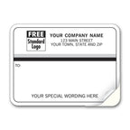 70 Mailing Labels Padded White with Black & Gray Stripes 3 7/8 x 2 7/8"