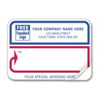 74 Mailing Labels Padded White with Blue & Red Borders 3 7/8 x 2 7/8"
