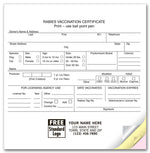 7718 Vet Rabies Vaccination Certificates Imprinted 5 3/8 x 5 1/8