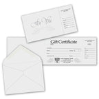 808 Gift Certificates Gray Foil Embossed 4 x 13" with 2" perforated stub