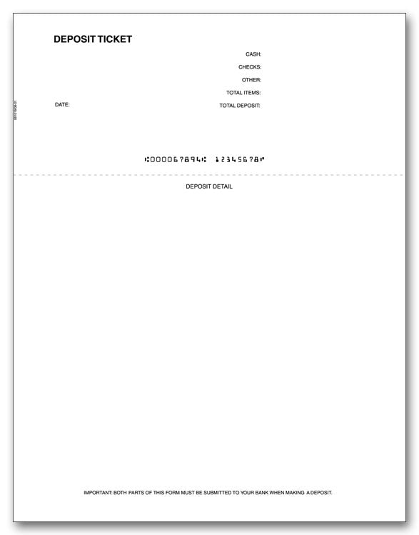 81019 Deposit Slips Peachtree/Sage Laser...