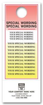 8211-A Extra Long Printed Doorknob Hanger 3 3/8 x 9"