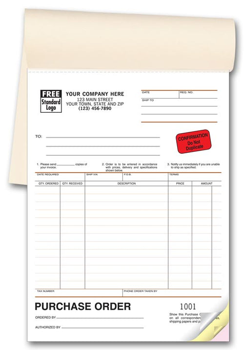 87 Purchase Orders Classic Design Booked 6 3/8 x 8 1/2"