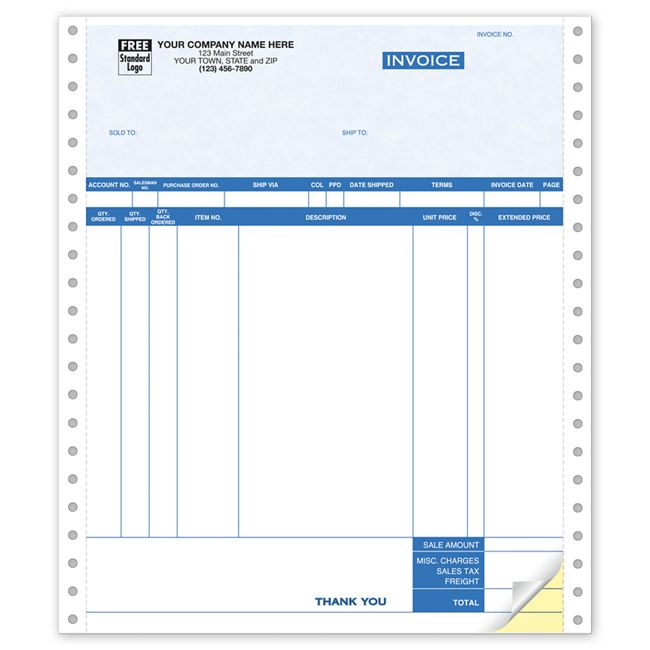 9041G Invoices Continuous Parchment 8...