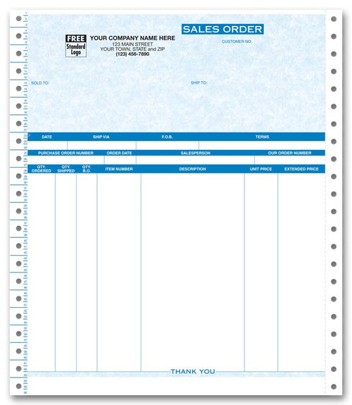 9057G Continuous Sales Order Parchment 8 1/2 x 11"
