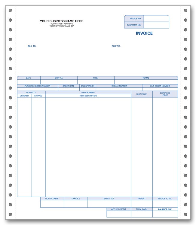 90736 Forms Continuous Invoice 9...