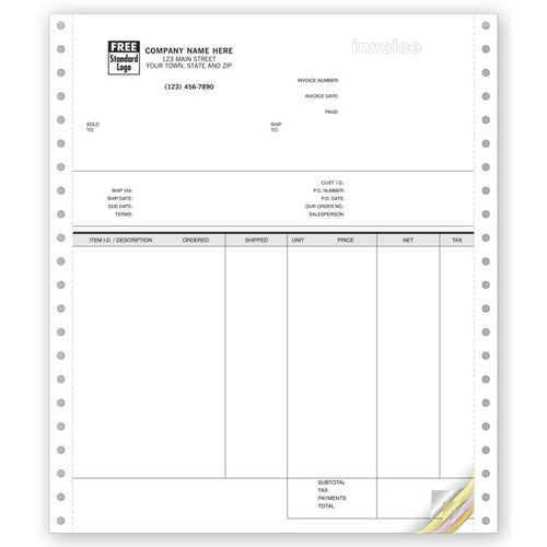 9088 Invoices Continuous Classic 8 1/2 x 11"