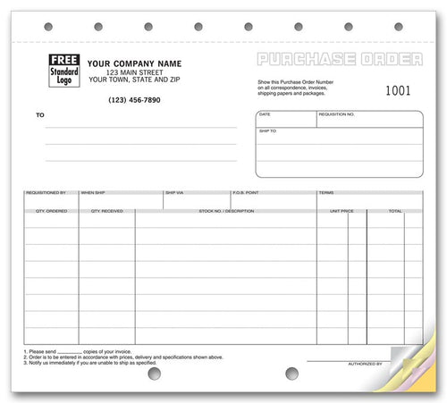 91 Purchase Orders Classic Design Small Format 8 1/2 x 7"