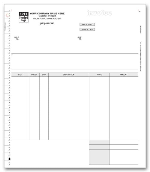 9116 Continuous Inventory Invoice 8 1/2 x 11"