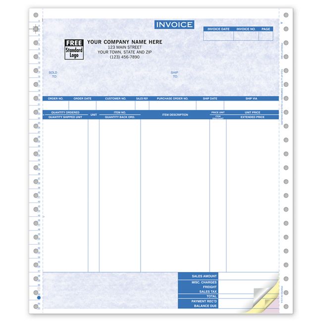 9138G Continuous Invoice Parchment 8...