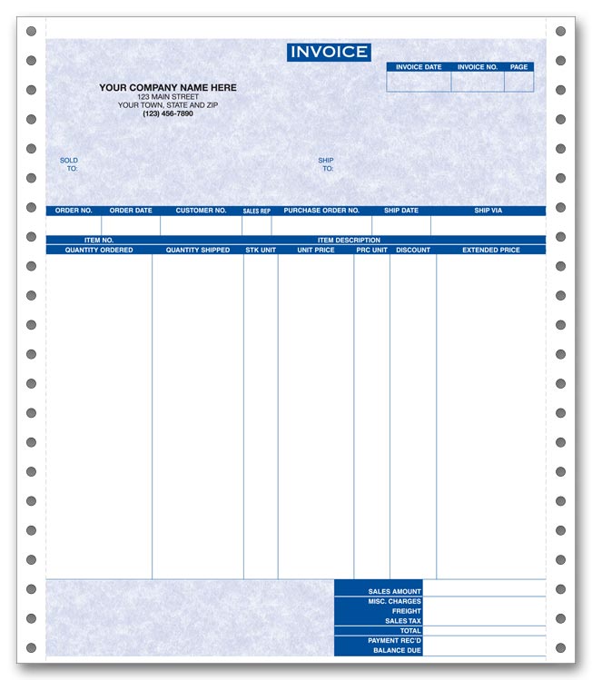 9190G Invoices Continuous Parchment 8...