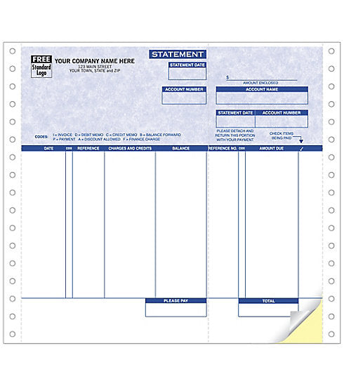 9191G Continuous Statement Parchment 8 1/2 x 8 1/2"