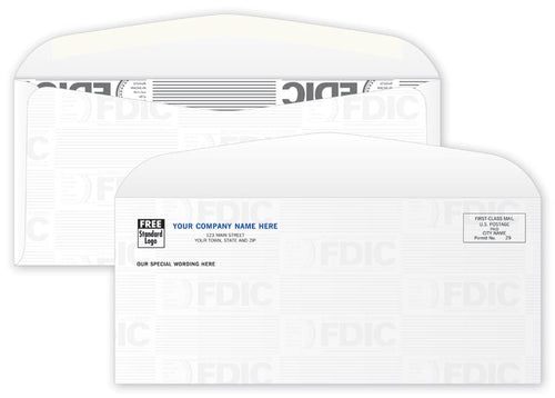 96303 24# White FDIC Tint #9 Envelope 8 7/8 x 3 7/8"