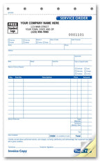 AUT0307 Service Order Carbonless Small Format 5 2/3 x 8 1/2"
