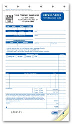 AUT0649 Repair Order with Reminder Card Carbonless Compact 5 2/3 x 9 7/8"