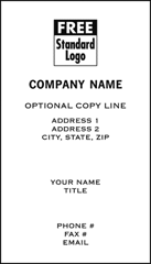 BC700-V01 Premier Business Cards 1 or 2 inks colors premium stocks 3 1/2 x 2"
