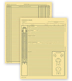 C750 Chiropractic Exam Records Spinal Diagram Card File Fold 5 x 8"