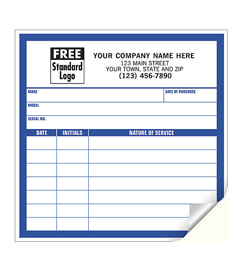 CL12 Large Service Record Labels...