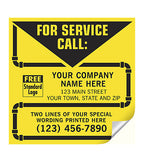 CL14 Contractor Service Labels With Pipe Border Vinyl 5 x 5"