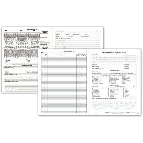 D100 Four-Page Dental Exam Record With Treatment Plan 11 x 17"