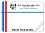 D216 Continuous Mailing Label RD/BU Blank 3 7/8 x 2 7/8"
