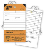 D304 Repair Tags Service Orange Detachable Claim Check 3 1/8 x 5 1/2